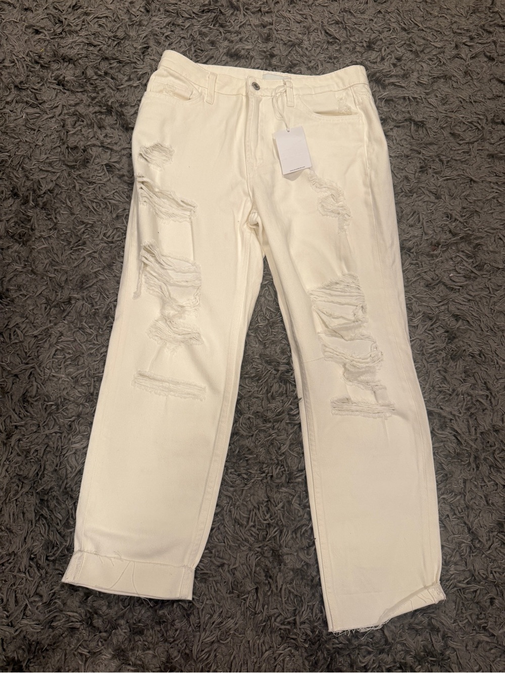 Vervet white distressed cropped pants size 28